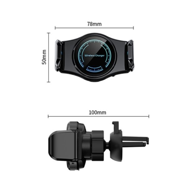 15W Mini Car Wireless Charger Phone Smart Sensing Holder, 15W Mini Gold, 15W Mini Silver - Image 2