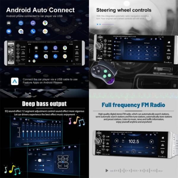 A2905 5.1 inch IPS Capacitive Screen Single Butt Carplay Player, Style:, Standard, Standard+4 Light Camera, Standard+8 Light Camera, Standard+12 Light Camera, Standard+AHD Light Camera - Image 5