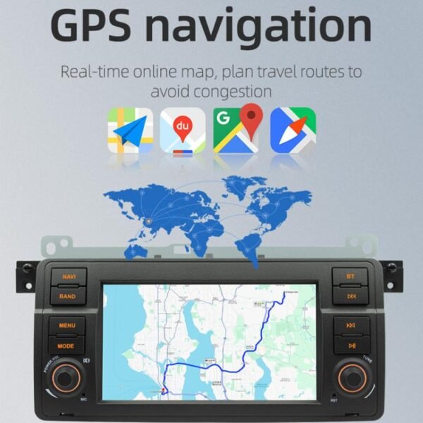 For BMW E46 7 Inch GPS Navigation WIFI Car MP5, 1+32G, 2+32G, 2+64G - Image 5