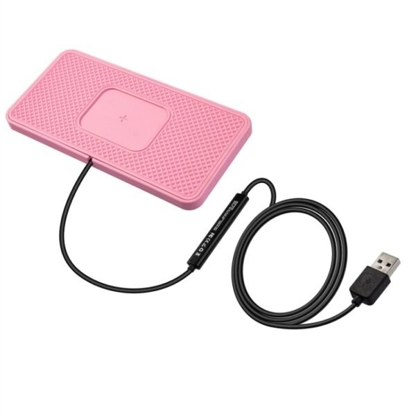 Car Waterproof Wireless Charger With Additional Cover And Anti-slip Mat, C1PRO Pink - Image 2