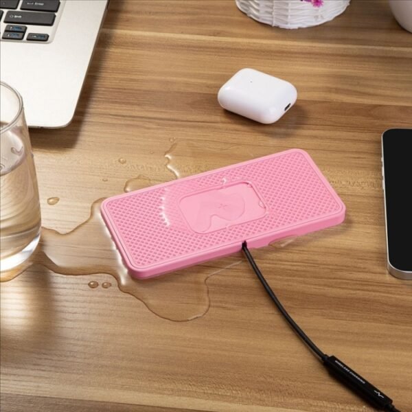 Car Waterproof Wireless Charger With Additional Cover And Anti-slip Mat, C1PRO Pink - Image 4
