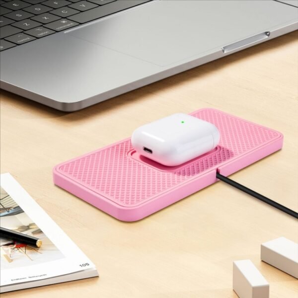 Car Waterproof Wireless Charger With Additional Cover And Anti-slip Mat, C1PRO Pink - Image 5