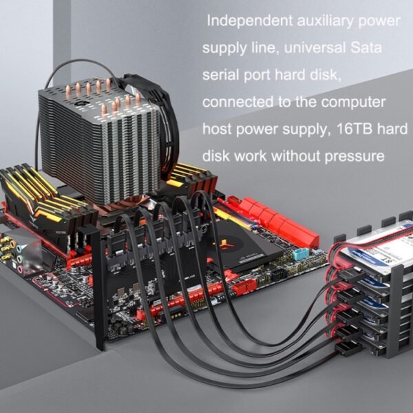 SATA3.0 Rotary Card Computer Desktop Solid State Hard Disk, Style:, PCIE X1 To 10 Ports - Image 7