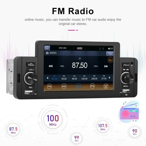 F133 5 inches Car MP5 Wired CarPlay Universal Bluetooth Player With Microphone, Style:, 5 inches Standard, 5 inches Standard+ 4 Lights Camera, 5 inches Standard+12 Lights Camera - Image 12