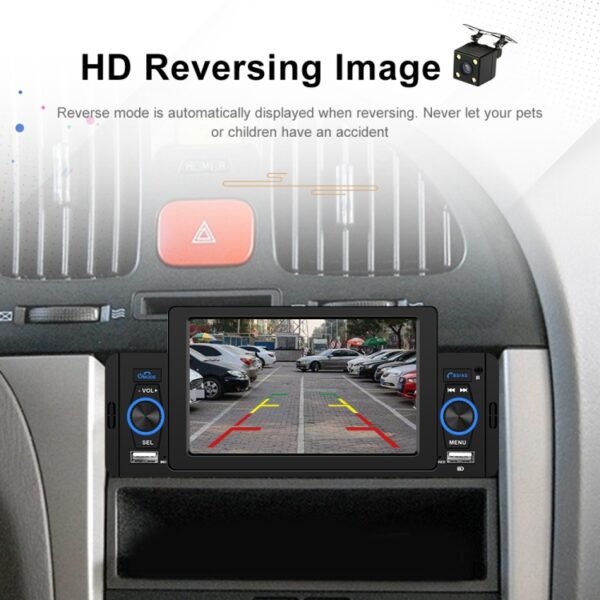 F133 5 inches Car MP5 Wired CarPlay Universal Bluetooth Player With Microphone, Style:, 5 inches Standard, 5 inches Standard+ 4 Lights Camera, 5 inches Standard+12 Lights Camera - Image 7