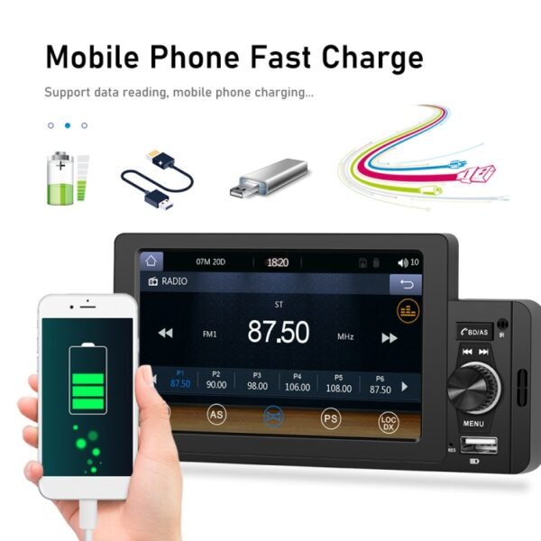F133 5 inches Car MP5 Wired CarPlay Universal Bluetooth Player With Microphone, Style:, 5 inches Standard, 5 inches Standard+ 4 Lights Camera, 5 inches Standard+12 Lights Camera - Image 8