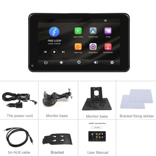 A3135 7 Inches HD Wired Smart Screen With Wireless CarPlay + Android Auto + Android, Without Camera, With Camera - Image 14
