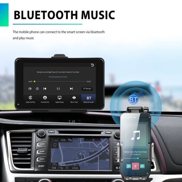 A3135 7 Inches HD Wired Smart Screen With Wireless CarPlay + Android Auto + Android, Without Camera, With Camera - Image 7
