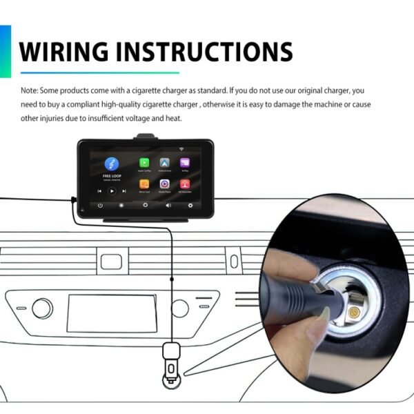 A3135 7 Inches HD Wired Smart Screen With Wireless CarPlay + Android Auto + Android, Without Camera, With Camera - Image 10