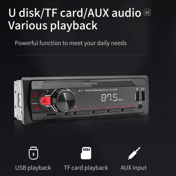 M11T Car Bluetooth MP3 Player ISO Interface EQ Sound Effect Fast Charge Colorful Button Radio, A3032 - Image 14
