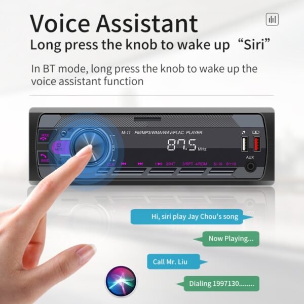 M11T Car Bluetooth MP3 Player ISO Interface EQ Sound Effect Fast Charge Colorful Button Radio, A3032 - Image 10