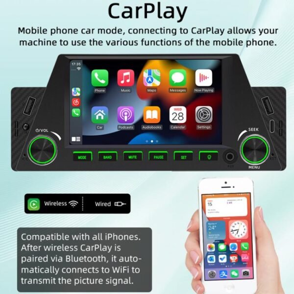 4.7 inch AUTO/CarPlay Navigation Bluetooth FM Radio Car MP5 Marquee, 161W - Image 6