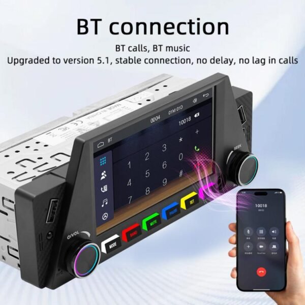 4.7 inch AUTO/CarPlay Navigation Bluetooth FM Radio Car MP5, 161C - Image 13