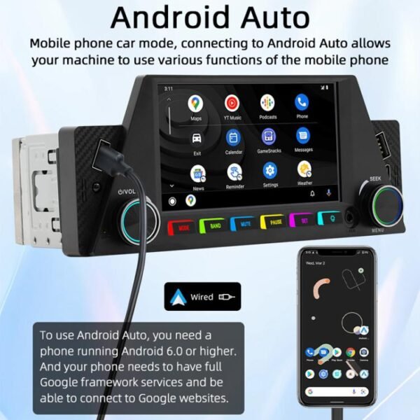 4.7 inch AUTO/CarPlay Navigation Bluetooth FM Radio Car MP5, 161C - Image 5