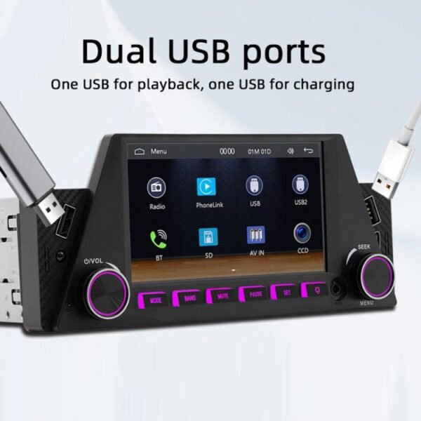 4.7 inch AUTO/CarPlay Navigation Bluetooth FM Radio Car MP5, 161C - Image 9