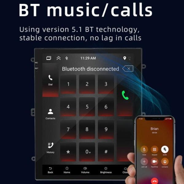 9.7 inch Vertical Screen Bluetooth Radio Android 13 GPS Navigation Device, 1+32G, 2+32G, 2+64G - Image 12