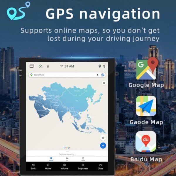 9.7 inch Vertical Screen Bluetooth Radio Android 13 GPS Navigation Device, 1+32G, 2+32G, 2+64G - Image 6