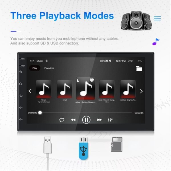 A3194 7 Inch Android 11 Central Control Carplay 2+32G Car Large Screen Navigation Reversing Video Player, Style:, Standard, Standard+AHD Camera - Image 3