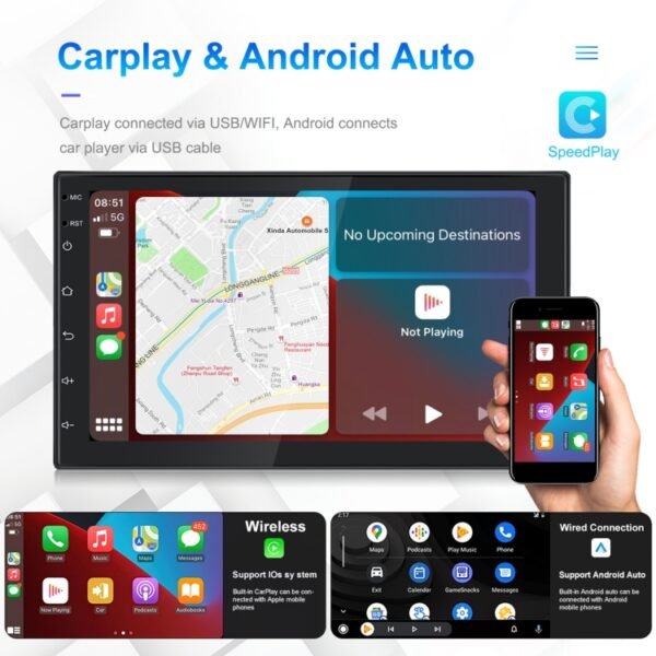 A3194 7 Inch Android 11 Central Control Carplay 2+32G Car Large Screen Navigation Reversing Video Player, Style:, Standard, Standard+AHD Camera - Image 5
