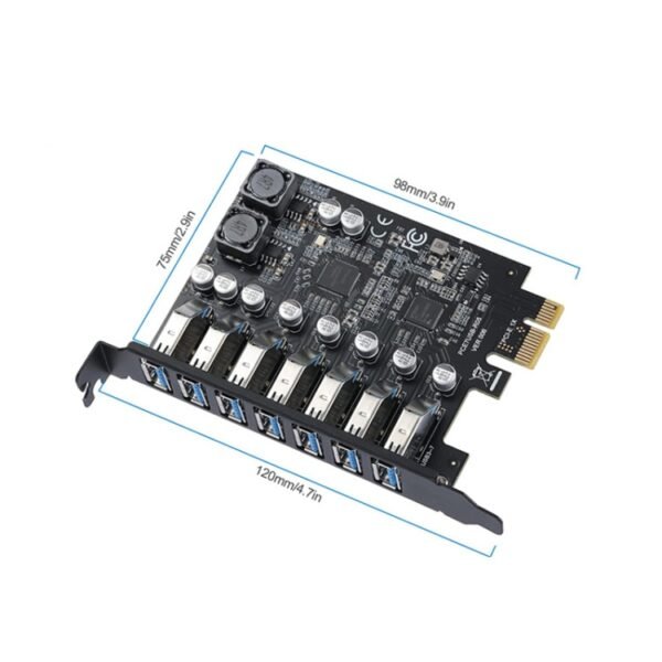 PCE7USB-R05  PCI-E To USB 3.2 GEN1 7-Port 19PIN Expansion Card Super Speed 5Gbps - Image 3