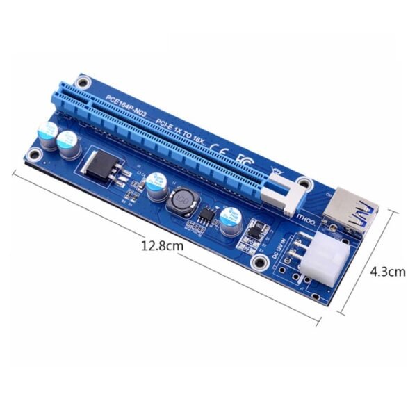 PCE164P-N03 VER006C Mini PCI-E 1X To 16X Riser For Laptop External Image Card, Blue Board 6pin, Blackboard 6pin, Blackboard 4pin, M2 To 6pin - Image 4