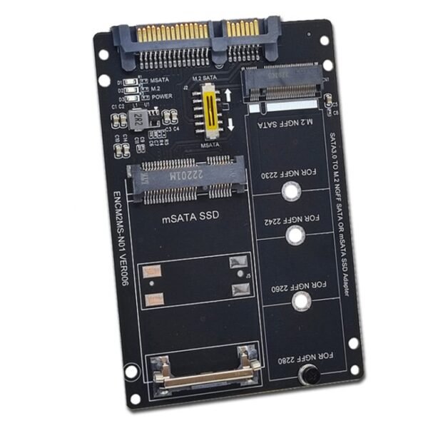 SATA 22PIN To MSATA Or M.2 NGFF SATA Card 2 In 1 SSD Converter Card, Only Card, With SATA 22pin Cable, With USB 3.0 Cable