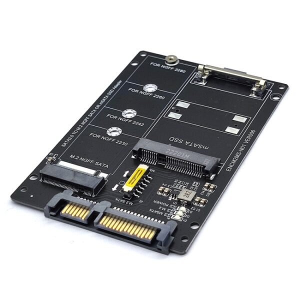 SATA 22PIN To MSATA Or M.2 NGFF SATA Card 2 In 1 SSD Converter Card, Only Card, With SATA 22pin Cable, With USB 3.0 Cable - Image 2