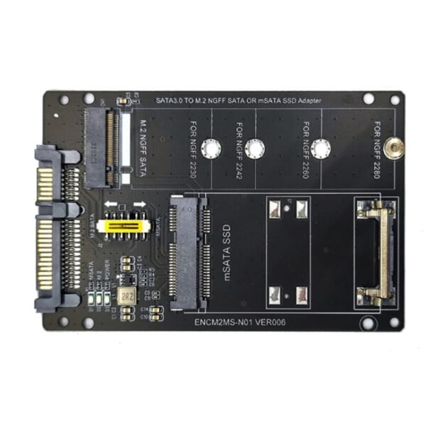 SATA 22PIN To MSATA Or M.2 NGFF SATA Card 2 In 1 SSD Converter Card, Only Card, With SATA 22pin Cable, With USB 3.0 Cable - Image 3