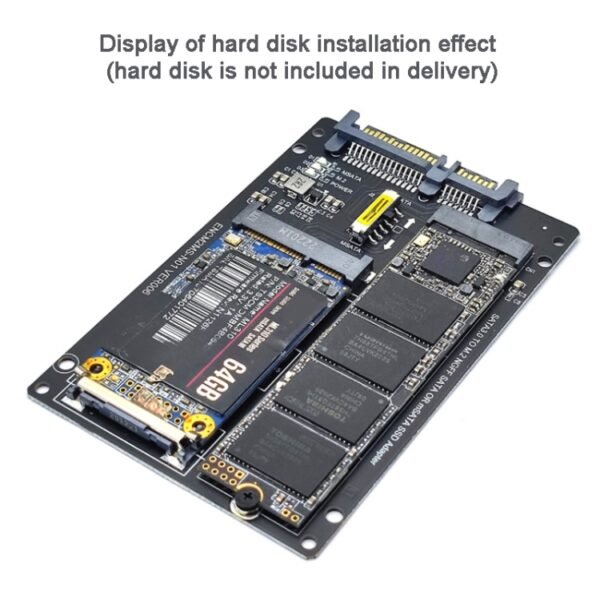 SATA 22PIN To MSATA Or M.2 NGFF SATA Card 2 In 1 SSD Converter Card, Only Card, With SATA 22pin Cable, With USB 3.0 Cable - Image 6