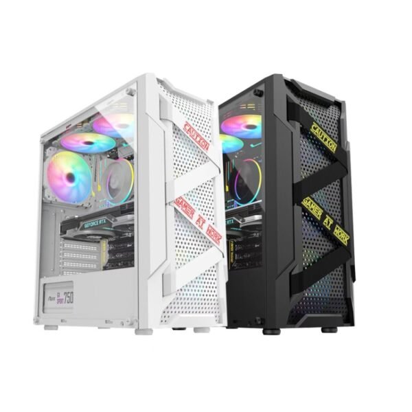 EVESKY Acrylic Side Transparent ATX Computer Case With 6 Fans Position And USB 3.0 Interface, Black, White - Image 2