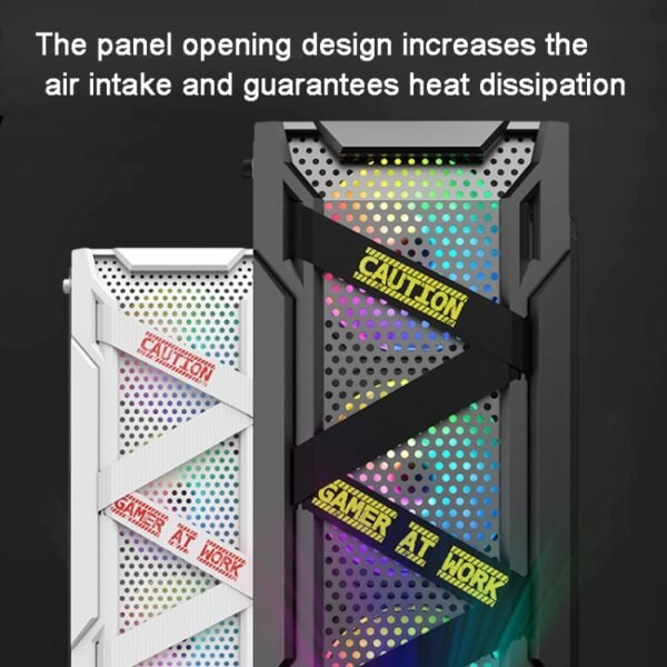 EVESKY Acrylic Side Transparent ATX Computer Case With 6 Fans Position And USB 3.0 Interface, Black, White - Image 8