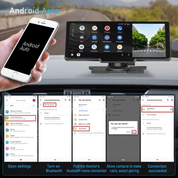 Car 10.26 Inch Portable Wireless CarPlay Display Android Auto Mobile Phone Screen - Image 9