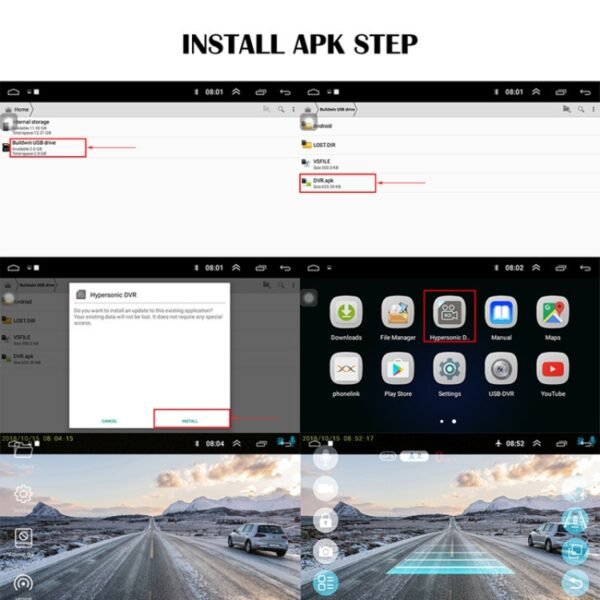 720P High Definition Android Navigation Car Recorder USB Connection ADAS Driving Alert System Logger, Official Standard, 16G, 32G - Image 12