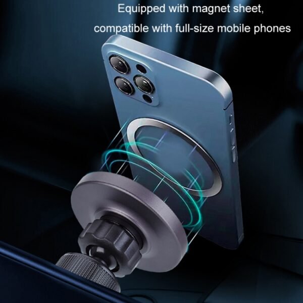 Magsafe 15W Magnetic Colorful Light Wireless Charging Mobile Phone Holder, A9 Air Outlet Dark Gray, A9 Adhesive Dark Gray - Image 9