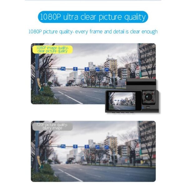 G71 HD 1080P Three-Lens 2.0-Inch Infrared Night Vision Driving Recorder, No WIFI, WIFI Connection - Image 4