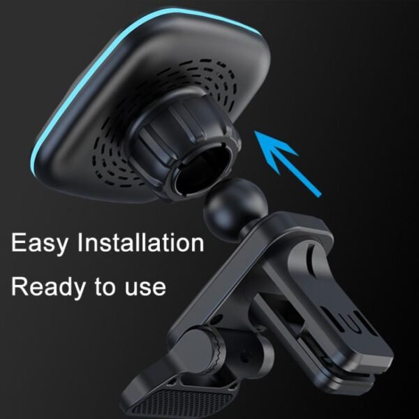 For IPhone 12-16 Cell Phone Car Magnetic Wireless Charger Car Air Vent Holder Fast Charger, Blue Light (White), Blue Light (Black), RGB Light (White), RGB Light (Black) - Image 11