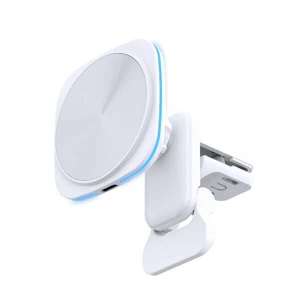 For IPhone 12-16 Cell Phone Car Magnetic Wireless Charger Car Air Vent Holder Fast Charger, Blue Light (White), Blue Light (Black), RGB Light (White), RGB Light (Black) - Image 3