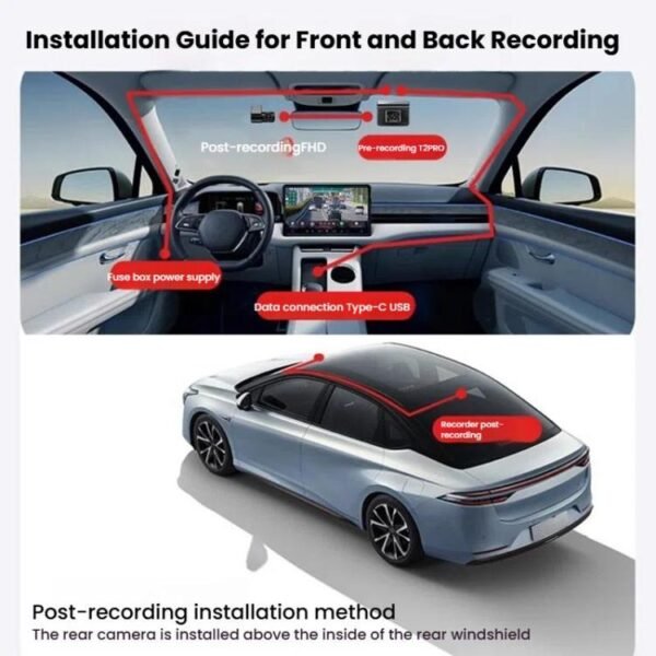 Anytek T2 PRO 3.0 Inch 2K HD Night Vision Recorder Hidden Car Camera Front And Rear Dual Recording, T2 PRO - Image 12