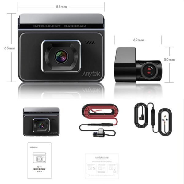 Anytek T2 PRO 3.0 Inch 2K HD Night Vision Recorder Hidden Car Camera Front And Rear Dual Recording, T2 PRO - Image 13