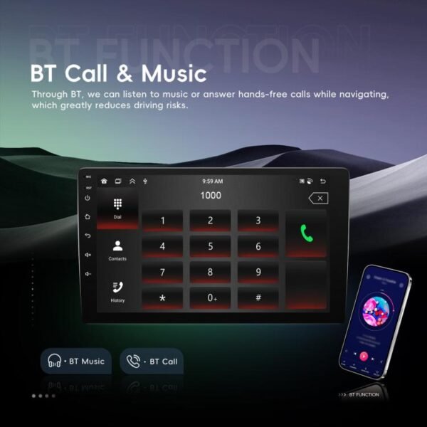9 Inch Android 4+64G Dual-Butt Large Screen Car Carplay Built-In DAB Car Central Control Integrated Navigation System, Standard, Standard+AHD+Microphone - Image 13