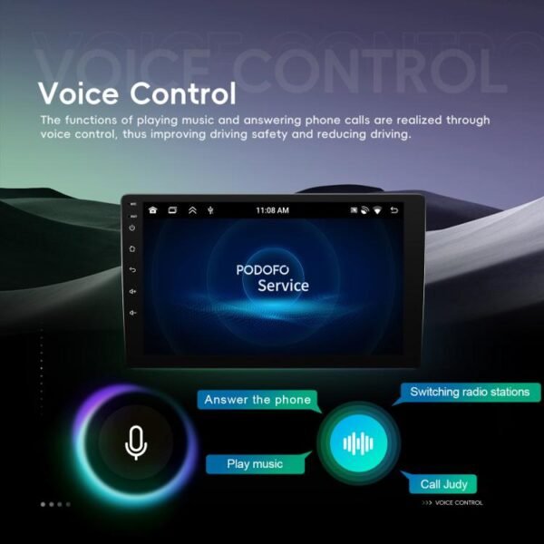 9 Inch Android 4+64G Dual-Butt Large Screen Car Carplay Built-In DAB Car Central Control Integrated Navigation System, Standard, Standard+AHD+Microphone - Image 10