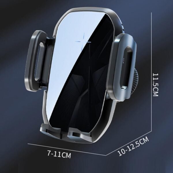 15W Wireless Induction Snap-on Charging Car Air Outlet Phone Holder, Black, Black + Long Hook Clip, Black + Car Charger Head, White + Car Charger Head - Image 2