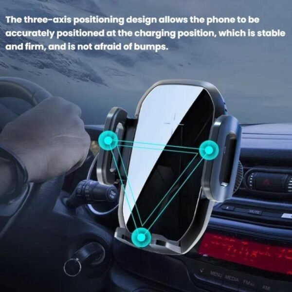15W Wireless Induction Snap-on Charging Car Air Outlet Phone Holder, Black, Black + Long Hook Clip, Black + Car Charger Head, White + Car Charger Head - Image 3