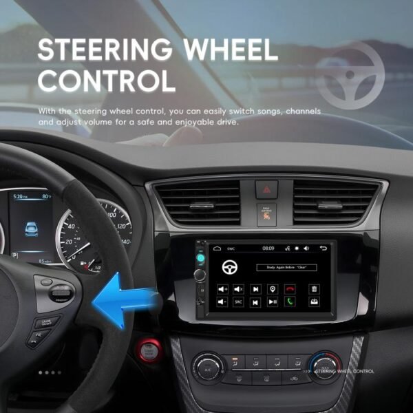 7 Inch Wired Carplay Dual Butt MP5 Player Bluetooth Big Screen Car Center Control, Standard, Standard+12 Light Camera - Image 11