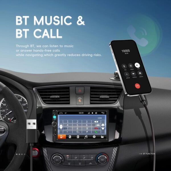7 Inch Wired Carplay Dual Butt MP5 Player Bluetooth Big Screen Car Center Control, Standard, Standard+12 Light Camera - Image 8