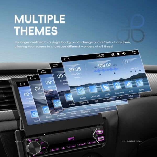 7 inch Universal Manual Retractable Screen Car MP5 Player Car Center Control All-in-One Wired Carplay, Standard, Standard+12 Light Camera - Image 3