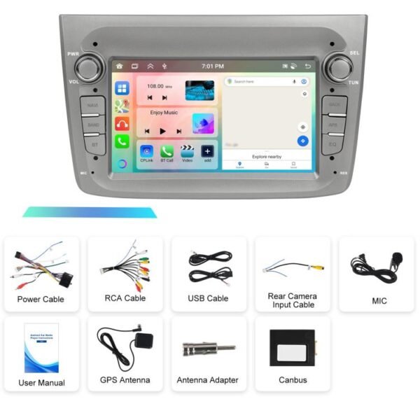 For Alfa Romeo MITO 2008-2016 7 inch Horizontal Screen Android 15 Carplay Car Center Control Integrated Machine, 4+64G, 2+64G - Image 17