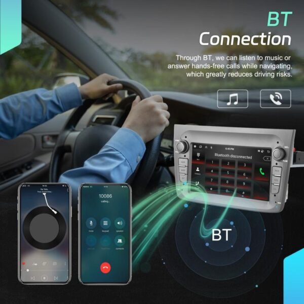 For Alfa Romeo MITO 2008-2016 7 inch Horizontal Screen Android 15 Carplay Car Center Control Integrated Machine, 4+64G, 2+64G - Image 6