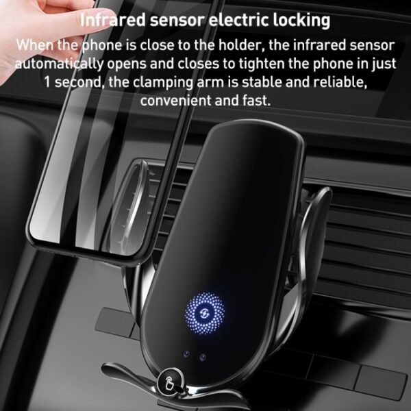 M1 Electric Opening/Closing Wireless Fast Charging Air Outlet Car Holder - Image 3