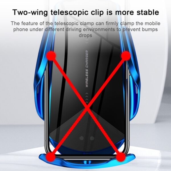 Q2 15W Universal Rotation Infrared Induction Magnetic Car Wireless Charging Mobile Phone Holder with Micro USB + 8 Pin + Type-C / USB-C Magnetic Connector, Q2 Blue, Q2 Red, Q2 Silver, Q2 Black, Q2 Gold - Image 12